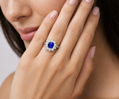 New 2026 13 custom made unique affordable blue sapphire diamond accents engagement rings