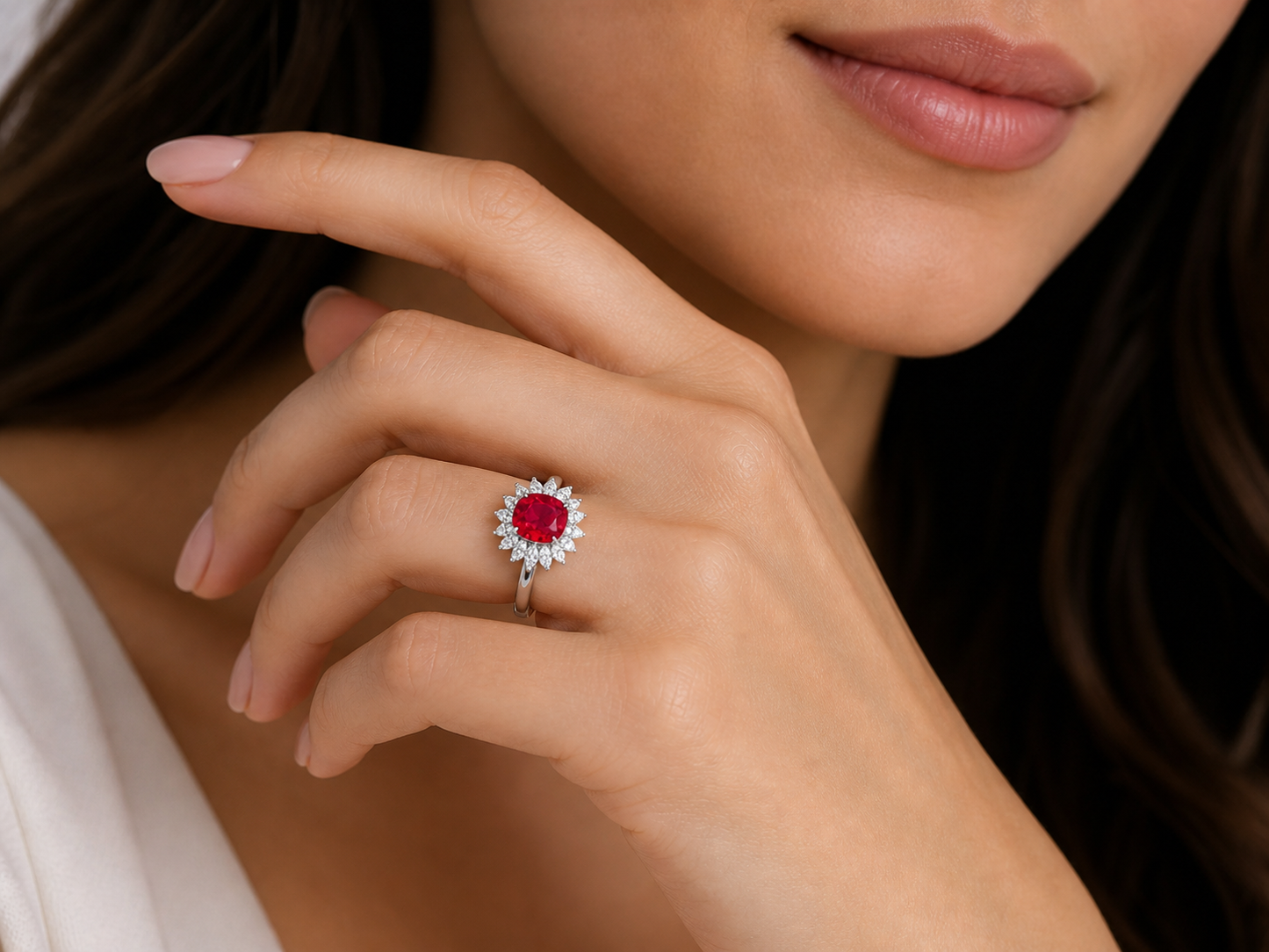 New 2026 14 custom made unique affordable ruby diamond accents engagement rings