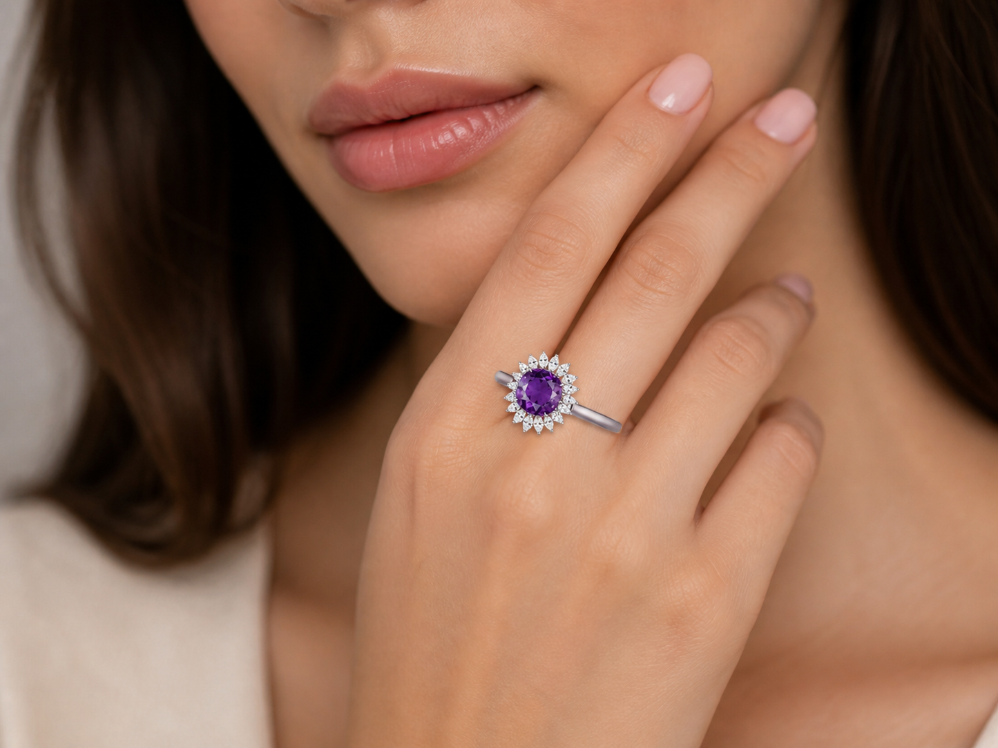 New 2026 14 custom made unique affordable purple sapphire diamond accents engagement rings