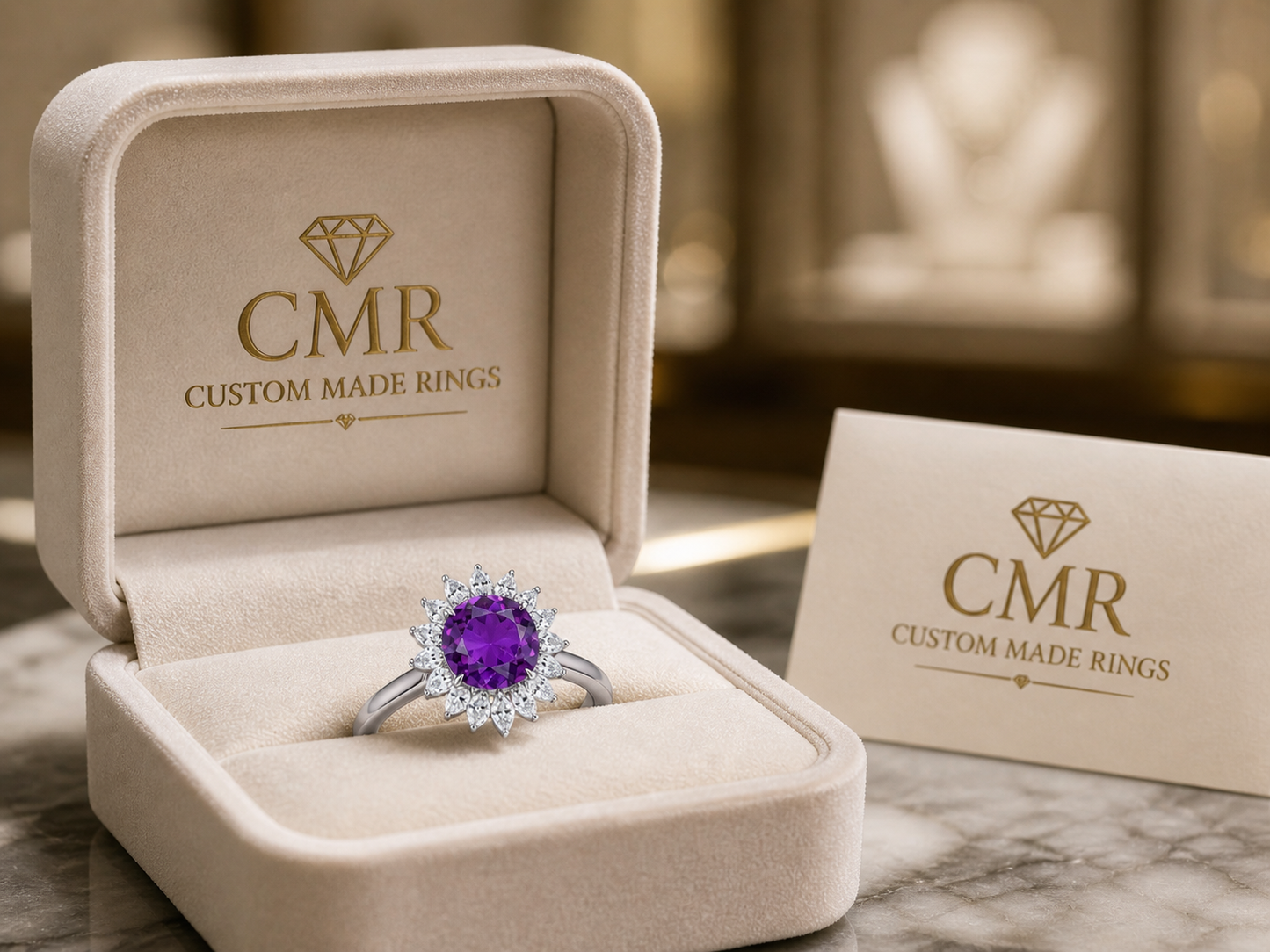 New 2026 14 custom made unique affordable purple sapphire diamond accents engagement rings