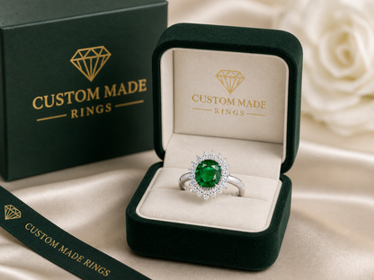 New 2026 14 custom made unique affordable emerald diamond accents engagement rings