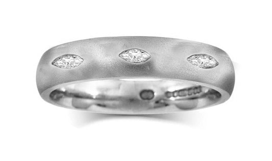 stackable eternity band burnish set with marquise diamonds