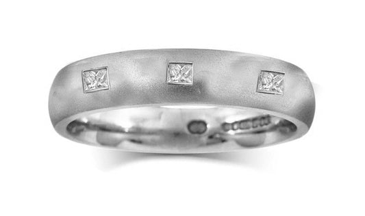 stackable eternity band burnish set with round diamonds