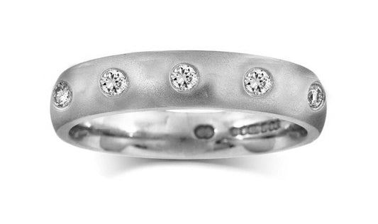 stackable eternity band burnish set with round diamonds
