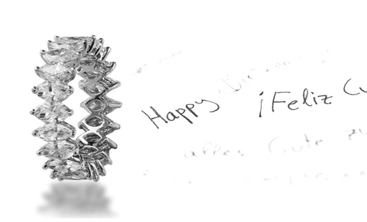 stackable eternity band prong set with marquise diamonds