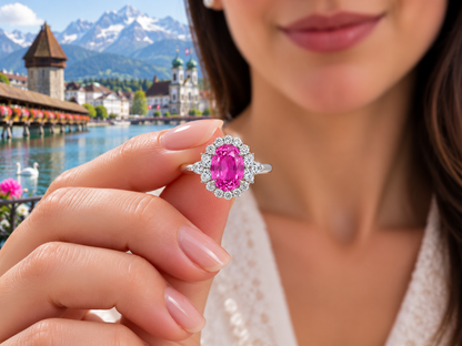 New 2026 20 custom made unique affordable pink sapphire diamond accents engagement rings