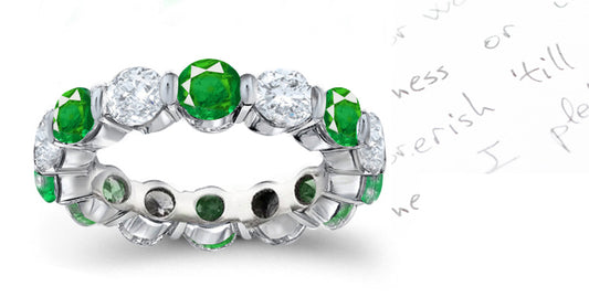 emerald diamond barset eternity rings 1