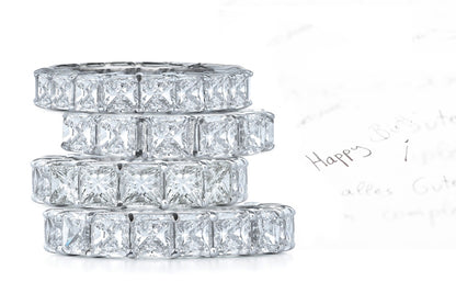 eternity band bar set with princess cut diamonds