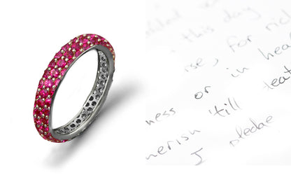 stackable eternity with alternating round rubies and diamonds