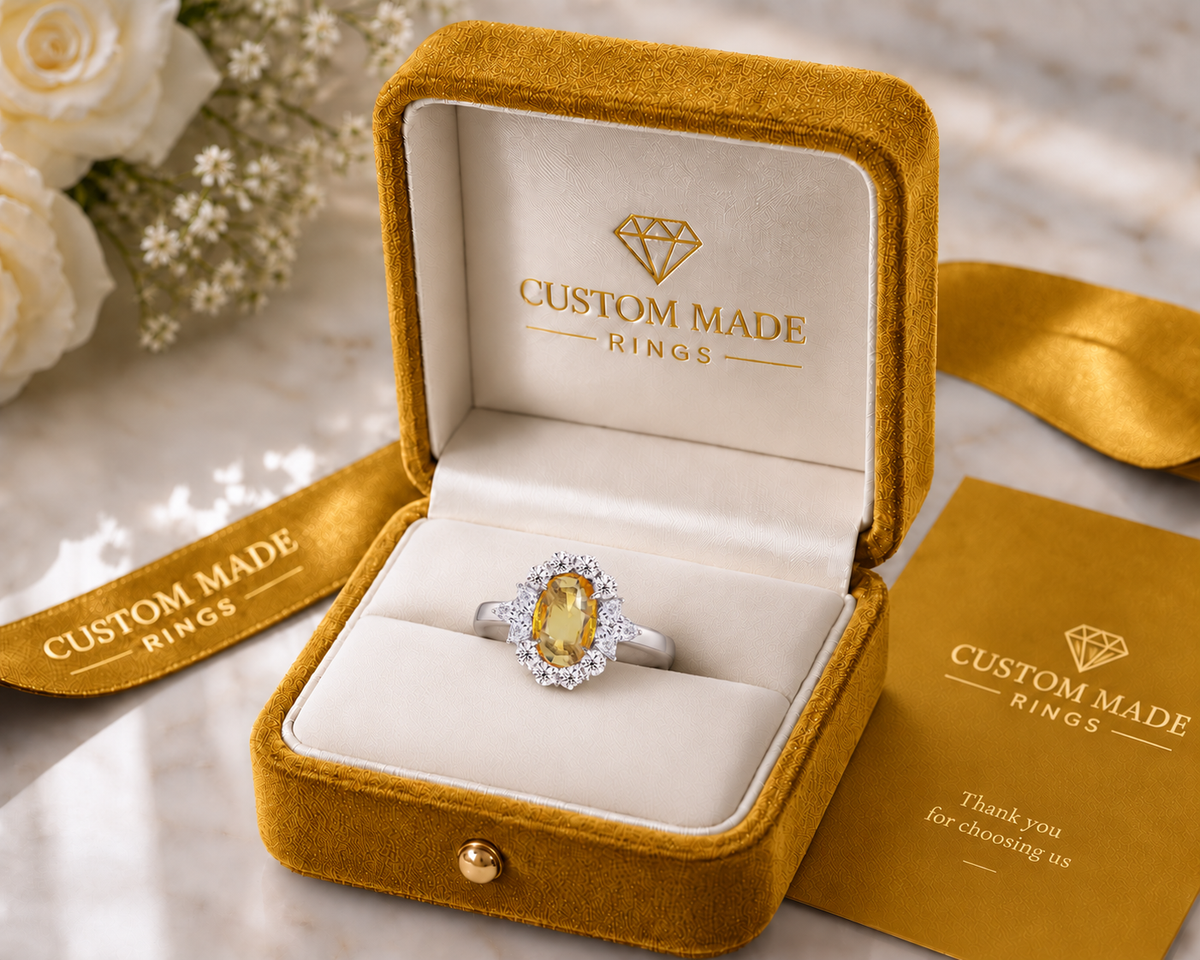 New 2026 20 custom made unique affordable yellow sapphire diamond accents engagement rings