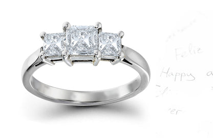 3 princess cut diamond rings-3