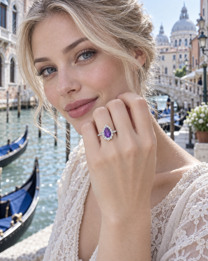 New 2026 53 custom made unique affordable purple sapphire diamond accents engagement rings
