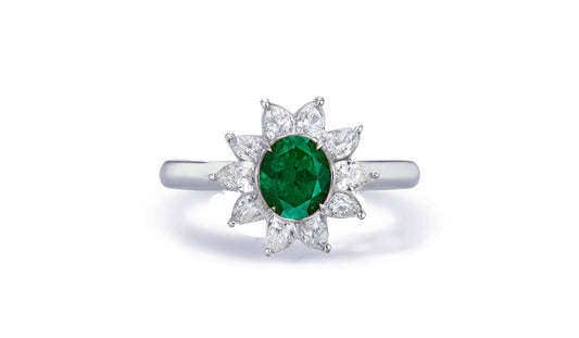 Custom made antique vintage inspired emerald and diamond halo engagement rings 11