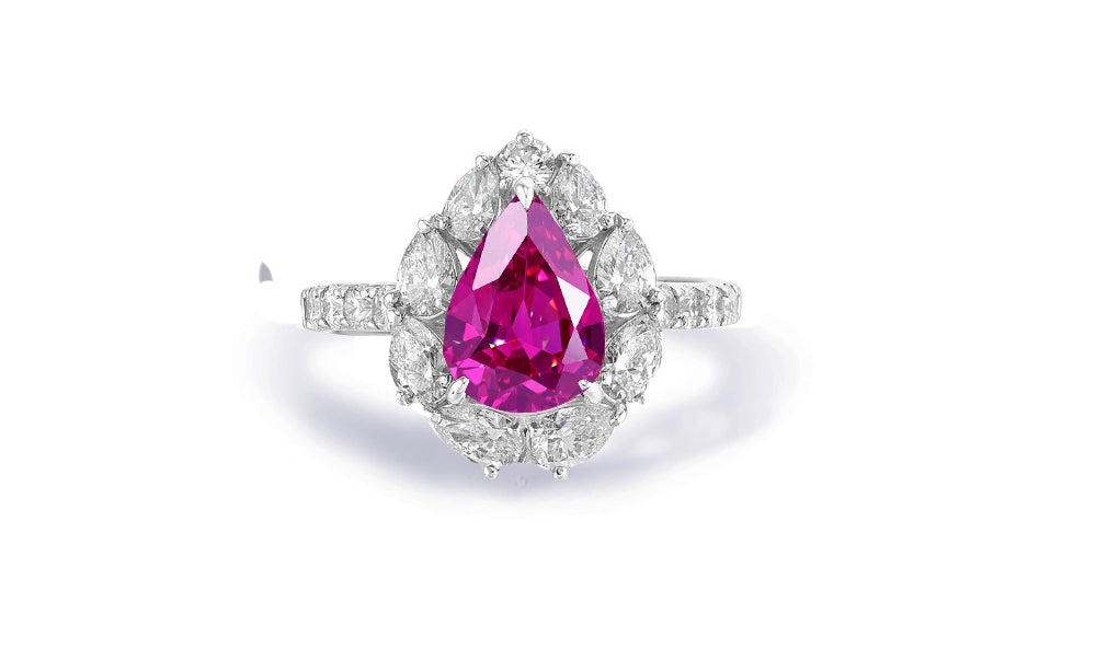 Custom made antique vintage inspired pink sapphire and diamond halo engagement rings 14