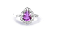 Custom made antique vintage inspired purple sapphire and diamond halo engagement rings 14