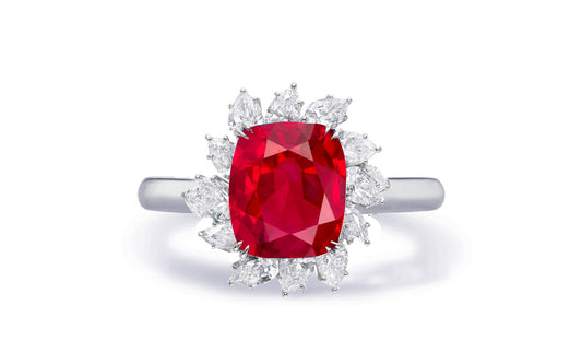 Custom made antique vintage inspired ruby and diamond halo engagement rings 16
