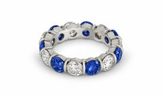 Custom made stackable diamond and blue sapphire anniversary eternity rings 2026 37