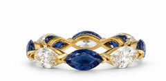 Custom made stackable diamond and blue sapphire anniversary eternity rings 2026 7
