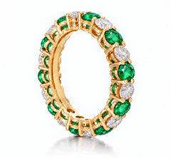 Custom made stackable diamond and emerald anniversary eternity rings 2026 33