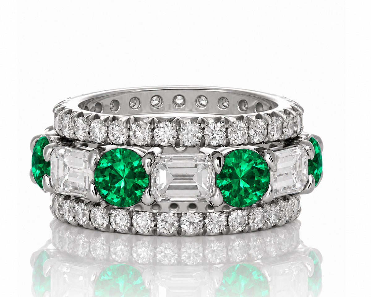 Custom made stackable diamond and ruby anniversary eternity rings 2026 38