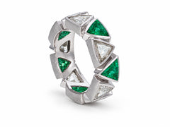 Custom made stackable diamond and emerald anniversary eternity rings 2026 6