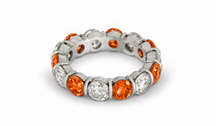 Custom made stackable diamond and orange sapphire anniversary eternity rings 2026 37