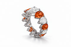 Custom made stackable diamond and orange sapphire anniversary eternity rings 2026 8