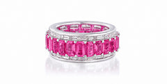 Custom made stackable diamond and pink sapphire anniversary eternity rings 2026 36