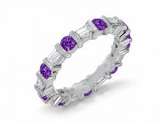 Custom made stackable diamond and purple sapphire anniversary eternity rings 2026 22