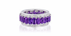 Custom made stackable diamond and purple sapphire anniversary eternity rings 2026 36