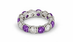 Custom made stackable diamond and purple sapphire anniversary eternity rings 2026 37