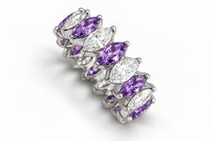 Custom made stackable diamond and purple sapphire anniversary eternity rings 2026 5