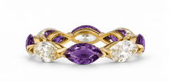 Custom made stackable diamond and purple sapphire anniversary eternity rings 2026 7