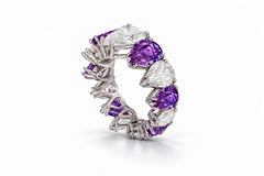 Custom made stackable diamond and purple sapphire anniversary eternity rings 2026 8