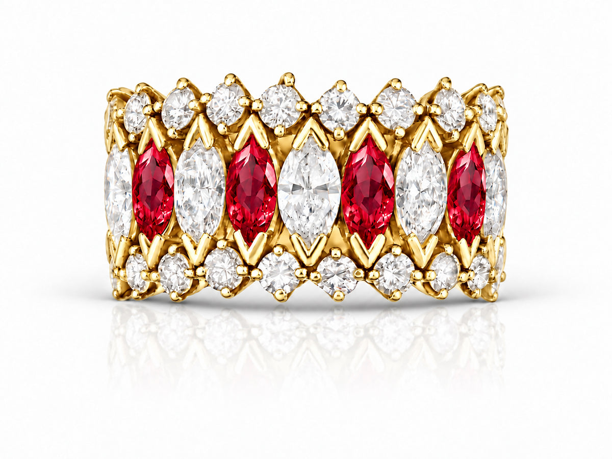 Custom made stackable diamond and ruby anniversary eternity rings 2026 1