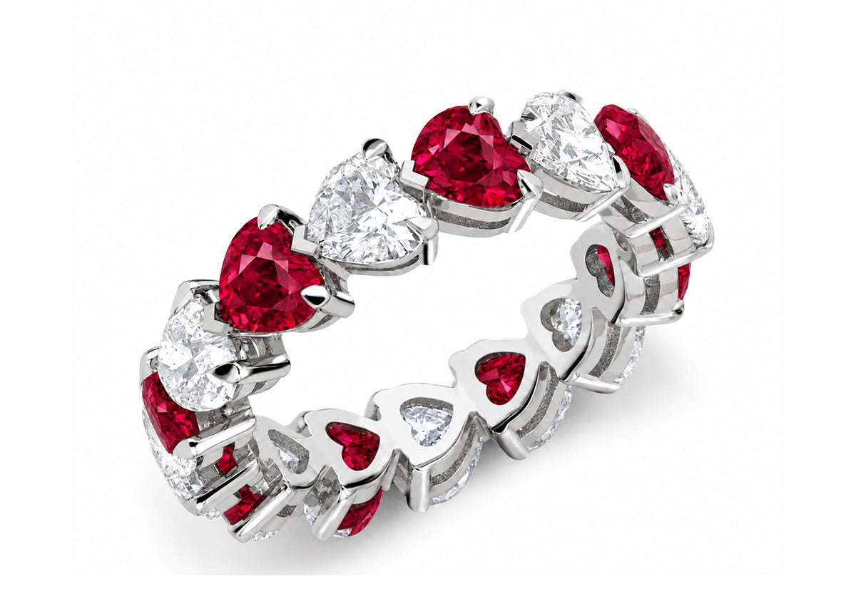 Custom made stackable diamond and ruby anniversary eternity rings 2026 16