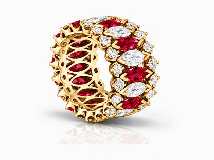 Custom made stackable diamond and ruby anniversary eternity rings 2026 1