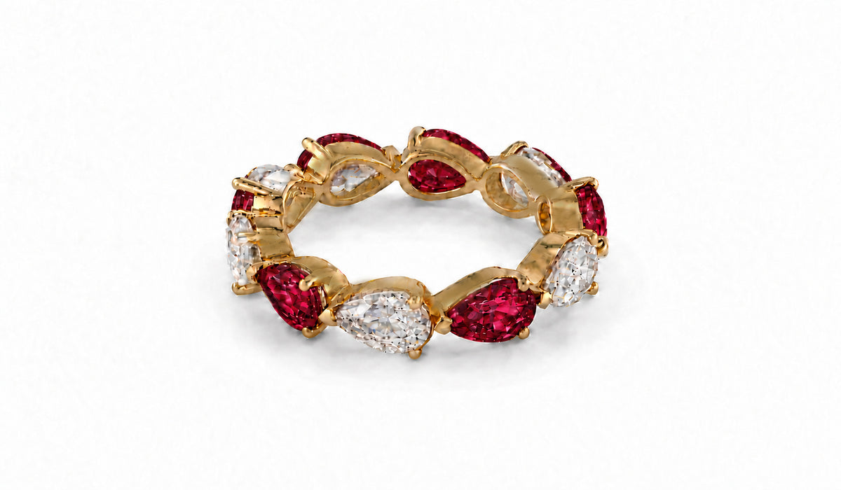 Custom made stackable diamond and ruby anniversary eternity rings 2026 20