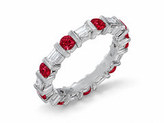 Custom made stackable diamond and ruby anniversary eternity rings 2026 22