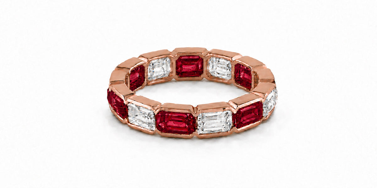 Custom made stackable diamond and ruby anniversary eternity rings 2026 27
