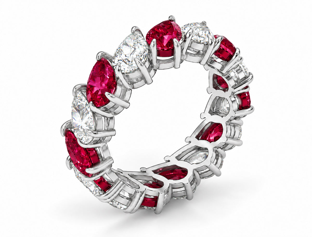 Custom made stackable diamond and ruby anniversary eternity rings 2026 28