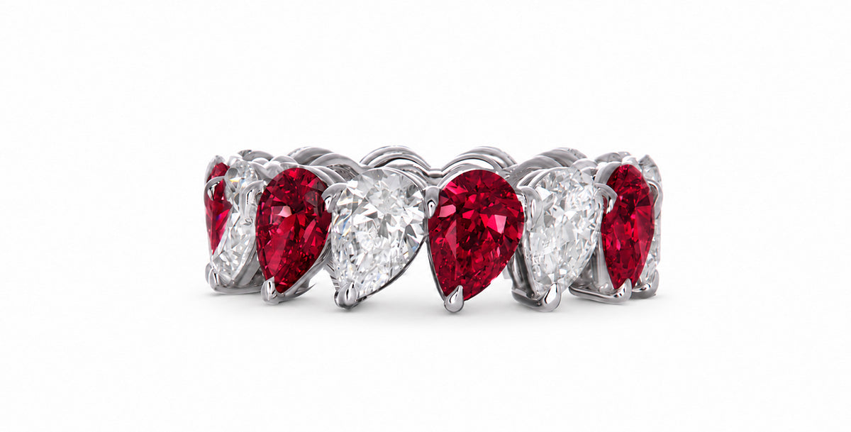 Custom made stackable diamond and ruby anniversary eternity rings 2026 29