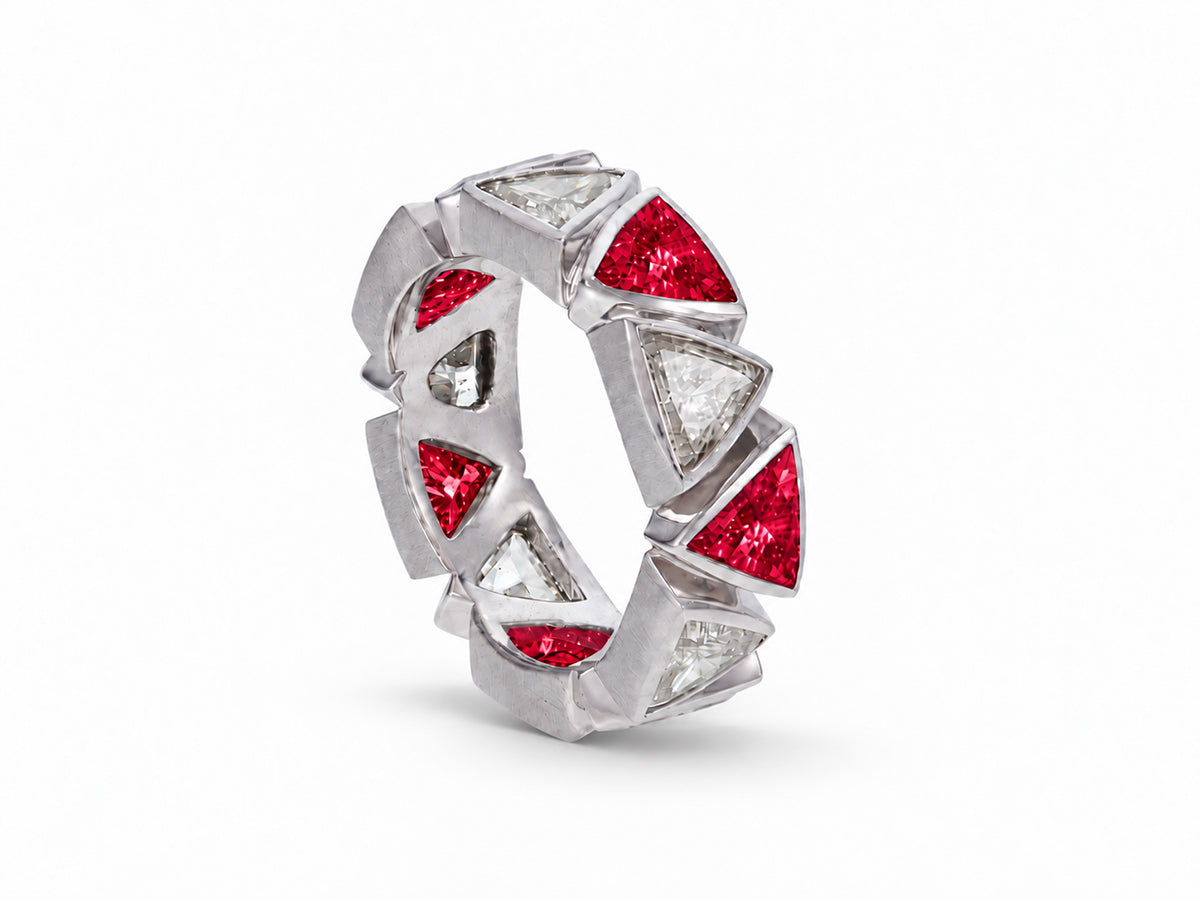 Custom made stackable diamond and ruby anniversary eternity rings 2026 6