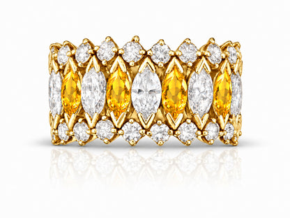 Custom made stackable diamond and yellow sapphire anniversary eternity rings 2026 1