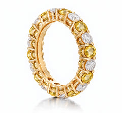 Custom made stackable diamond and yellow sapphire anniversary eternity rings 2026 33