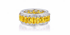 Custom made stackable diamond and yellow sapphire anniversary eternity rings 2026 36