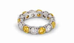 Custom made stackable diamond and yellow sapphire anniversary eternity rings 2026 37