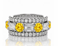 Custom made stackable diamond and yellow sapphire anniversary eternity rings 2026 39
