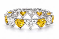 Custom made stackable diamond and yellow sapphire anniversary eternity rings 2026 4