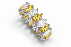 Custom made stackable diamond and yellow sapphire anniversary eternity rings 2026 5